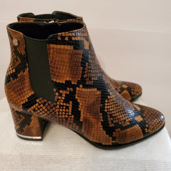 Calvin Klein Ankle length booties feature a trendy animal print design Size 6.5 - Picture 1 of 14